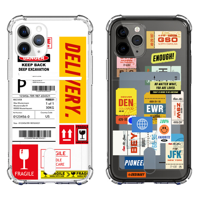아이폰14 프로 DHL 라벨 투명 카드 포켓 케이스