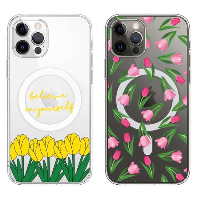 아이폰15 플러스 튤립 꽃 투명 맥세이프 케이스